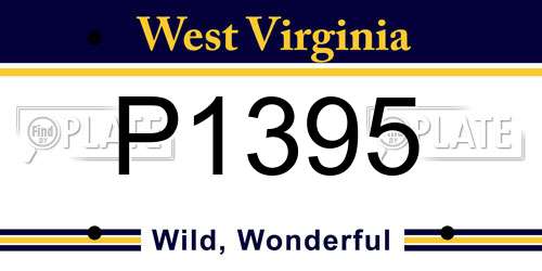 P1395 West Virginia License Plate