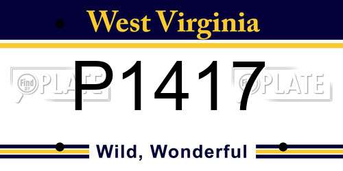 P1417 West Virginia License Plate