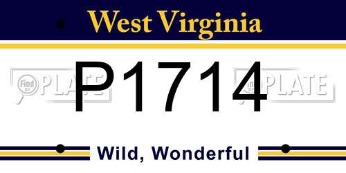 P1714 West Virginia License Plate