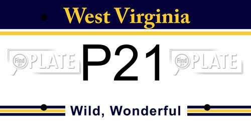 P21 West Virginia License Plate