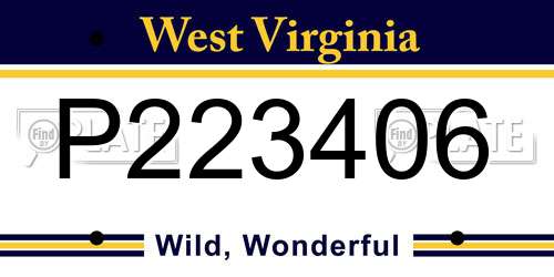 P223406 West Virginia License Plate