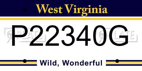 P22340G West Virginia License Plate