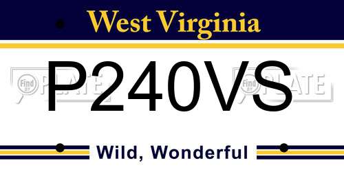 P240VS West Virginia License Plate