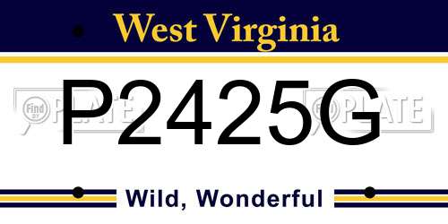 P2425G West Virginia License Plate