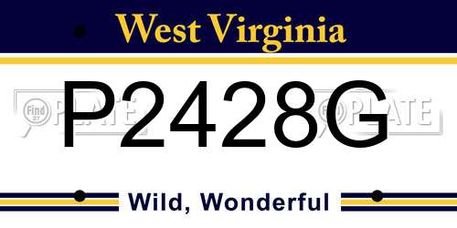 P2428G West Virginia License Plate