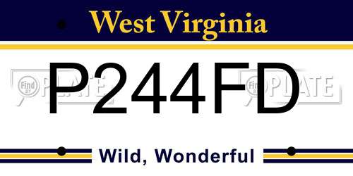 P244FD West Virginia License Plate