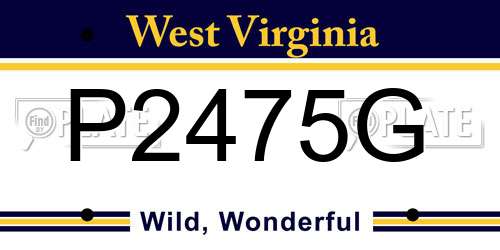 P2475G West Virginia License Plate