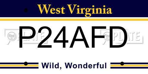 P24AFD West Virginia License Plate