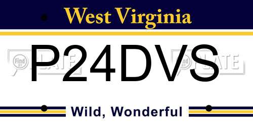 P24DVS West Virginia License Plate