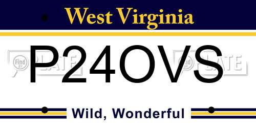 P24OVS West Virginia License Plate