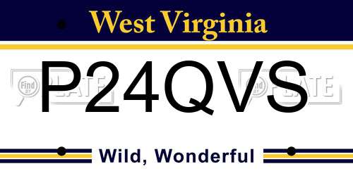 P24QVS West Virginia License Plate