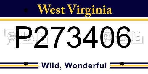 P273406 West Virginia License Plate