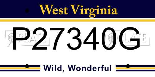 P27340G West Virginia License Plate