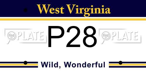 P28 West Virginia License Plate