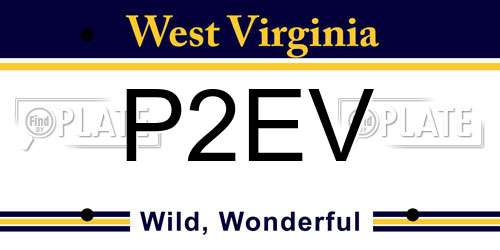 P2EV West Virginia License Plate