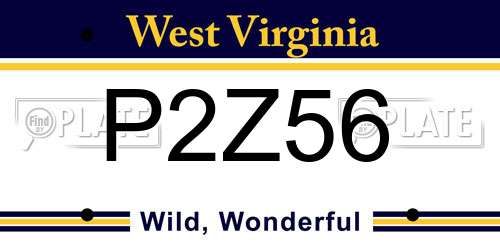 P2Z56 West Virginia License Plate