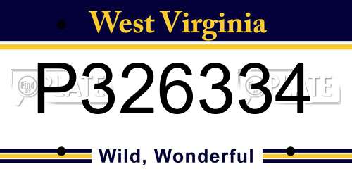 P326334 West Virginia License Plate
