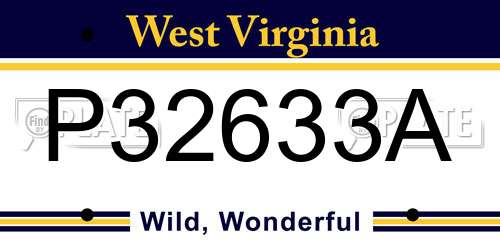 P32633A West Virginia License Plate