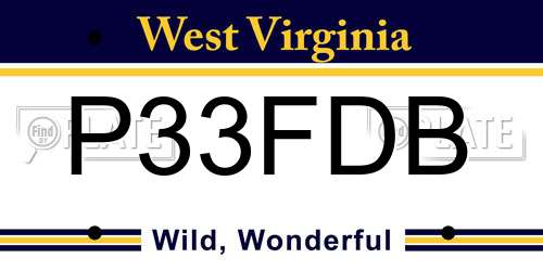 P33FDB West Virginia License Plate