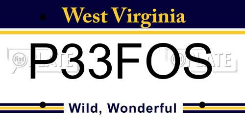 P33FOS West Virginia License Plate
