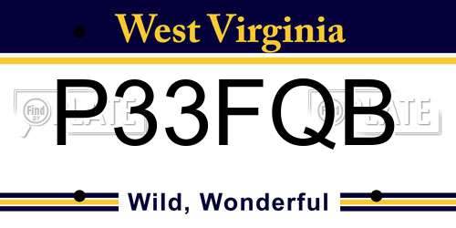 P33FQB West Virginia License Plate