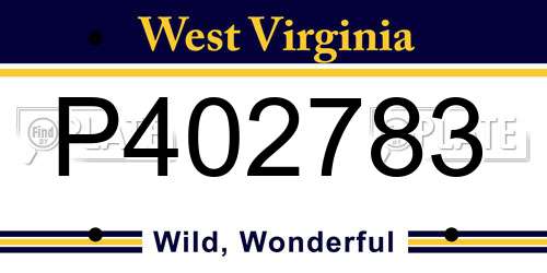 P402783 West Virginia License Plate