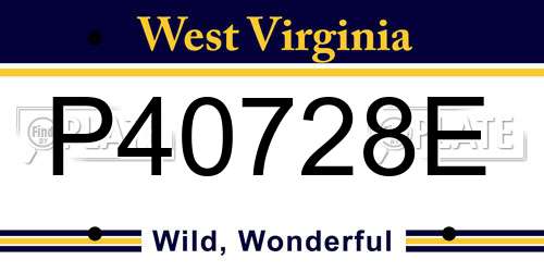 P40728E West Virginia License Plate