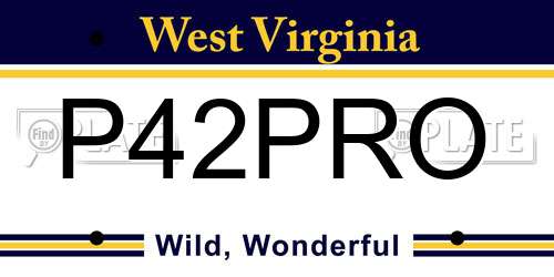 P42PRO West Virginia License Plate