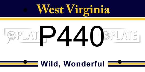 P440 West Virginia License Plate