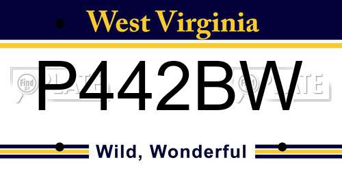 P442BW West Virginia License Plate