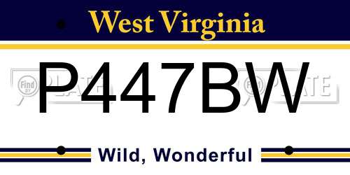 P447BW West Virginia License Plate