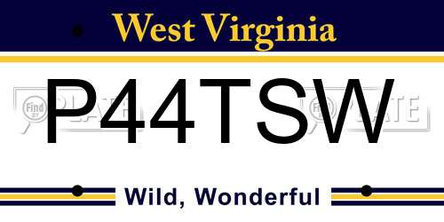 P44TSW West Virginia License Plate
