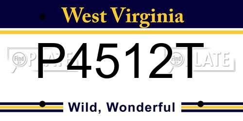 P4512T West Virginia License Plate