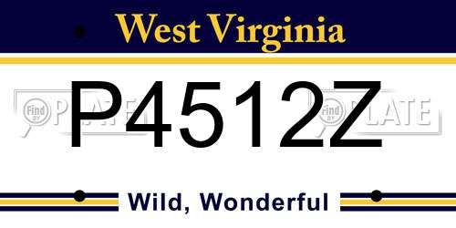 P4512Z West Virginia License Plate