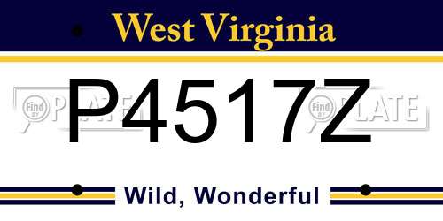 P4517Z West Virginia License Plate