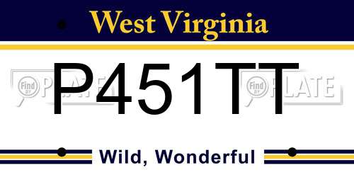 P451TT West Virginia License Plate
