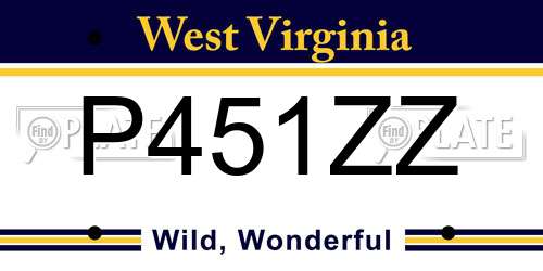 P451ZZ West Virginia License Plate