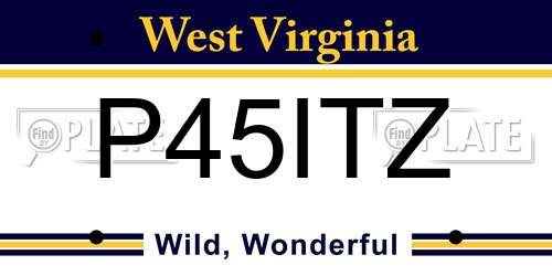 P45ITZ West Virginia License Plate