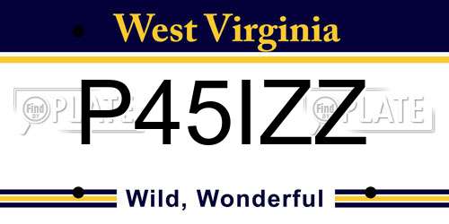 P45IZZ West Virginia License Plate