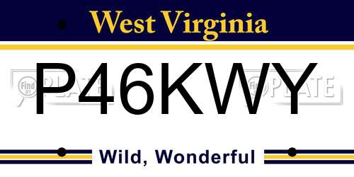 P46KWY West Virginia License Plate