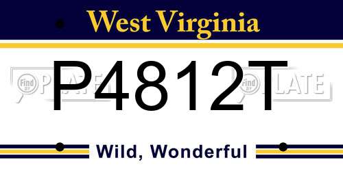 P4812T West Virginia License Plate