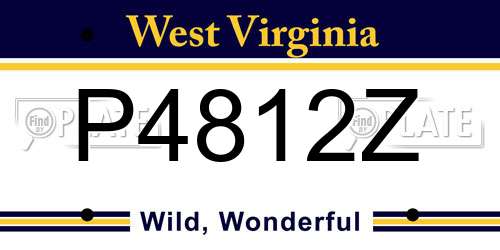 P4812Z West Virginia License Plate