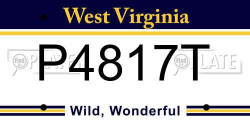 P4817T West Virginia License Plate
