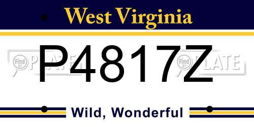 P4817Z West Virginia License Plate
