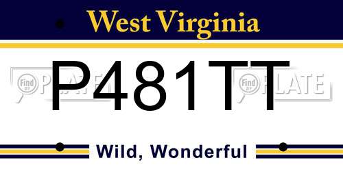 P481TT West Virginia License Plate