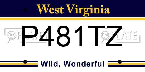 P481TZ West Virginia License Plate