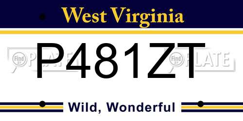 P481ZT West Virginia License Plate