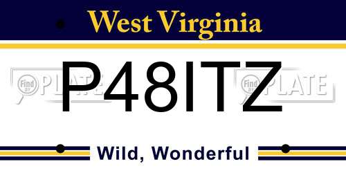P48ITZ West Virginia License Plate