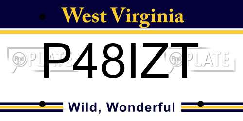 P48IZT West Virginia License Plate