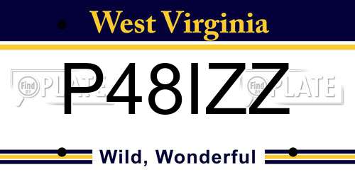 P48IZZ West Virginia License Plate